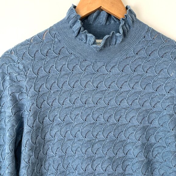 Sundance Frances Ruffle Turtleneck Long Sleeve Sweater Womens Size M - Picture 4 of 9